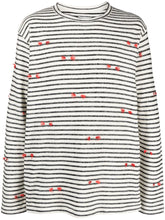 Load image into Gallery viewer, FRINGY SWEAT - BLACK WHITE STRIPES